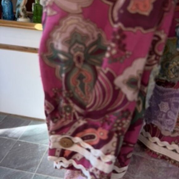 BLUE VELVET PAISLEY PATCHWORK OVERSIZED SHACKET - Picture 9 of 11